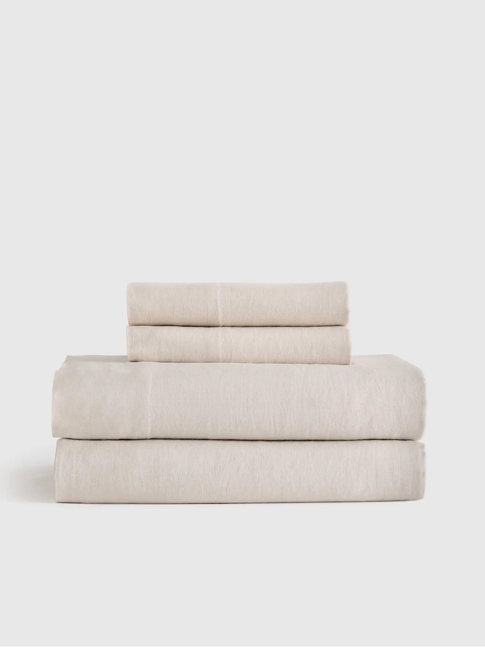 NWT QUINCE European Linen Sheet Set Cal King Sand 9121
